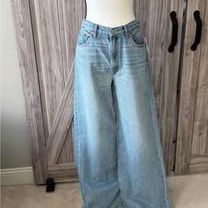 Re/Done Sky Blue Wide-Leg Jeans